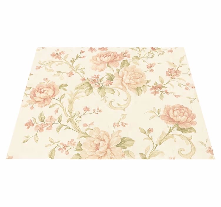 Tapete vinílico quarto estampa floral vintage rosa claro - TenStickers