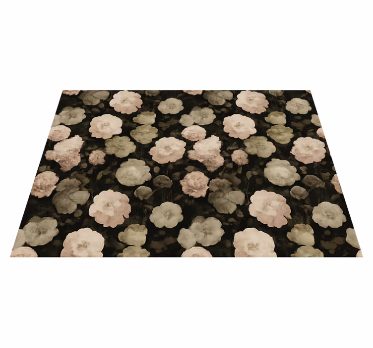 Tapete vinílico quarto com padrão floral retro escuro - TenStickers