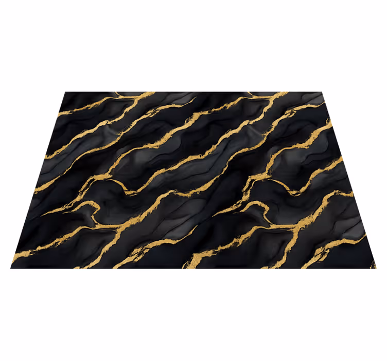 Tapete vinílico quarto efeito mármore negro com ouro - TenStickers