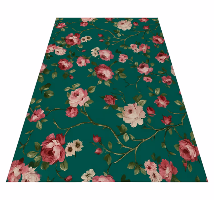 Tapete vinílico quarto com padrão de flores pintadas - TenStickers