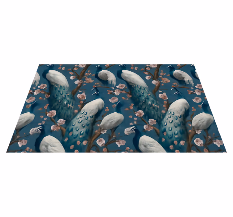 Tapete vinílico quarto pavões elegantes e bonitos - TenStickers