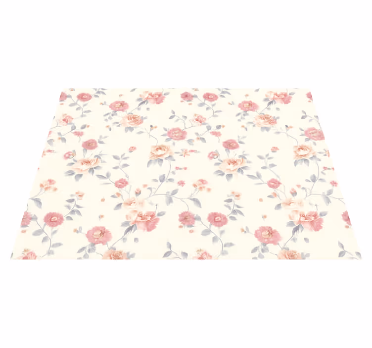 Tapete vinílico quarto estampa floral têxtil - TenStickers