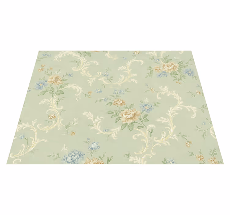 Tapete vinílico quarto estampa floral vintage e ornamentos - TenStickers
