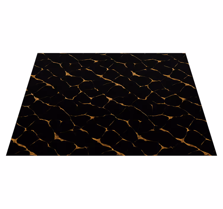 Tapete vinílico quarto mármore preto com fissuras douradas - TenStickers