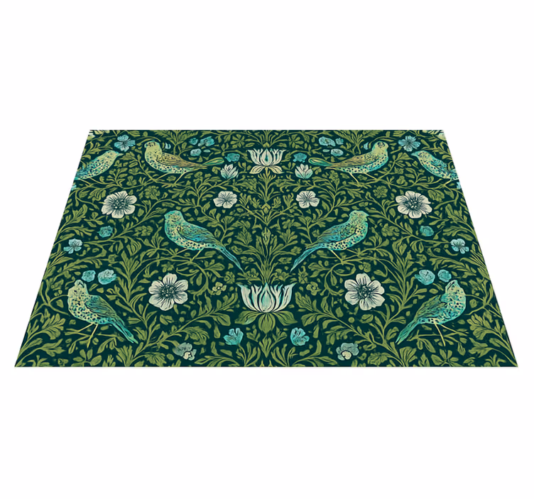 Tapete vinílico quarto floral e pássaro ornamental - TenStickers