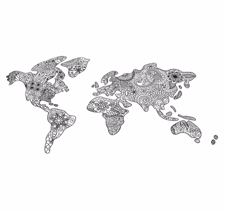Tapete vinílico quarto mapa de mandala - TenStickers