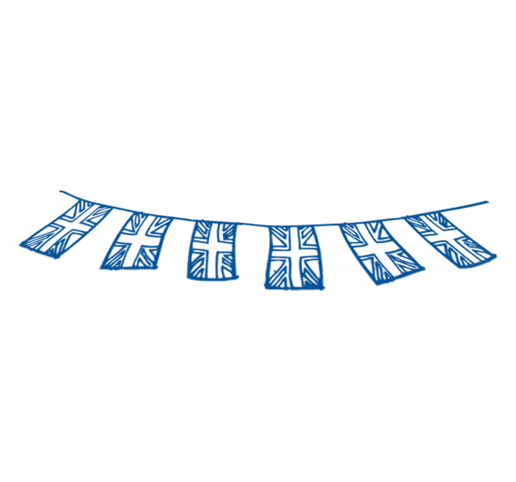Tapete vinílico quarto bandeirinhas reino unido - TenStickers