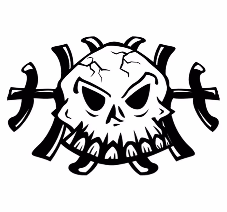 Tapete vinílico quarto logo de caveira decorativo - TenStickers