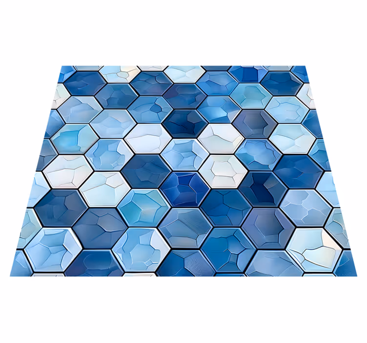 Tapete vinílico para escritório efeito azulejos azuis - TenStickers