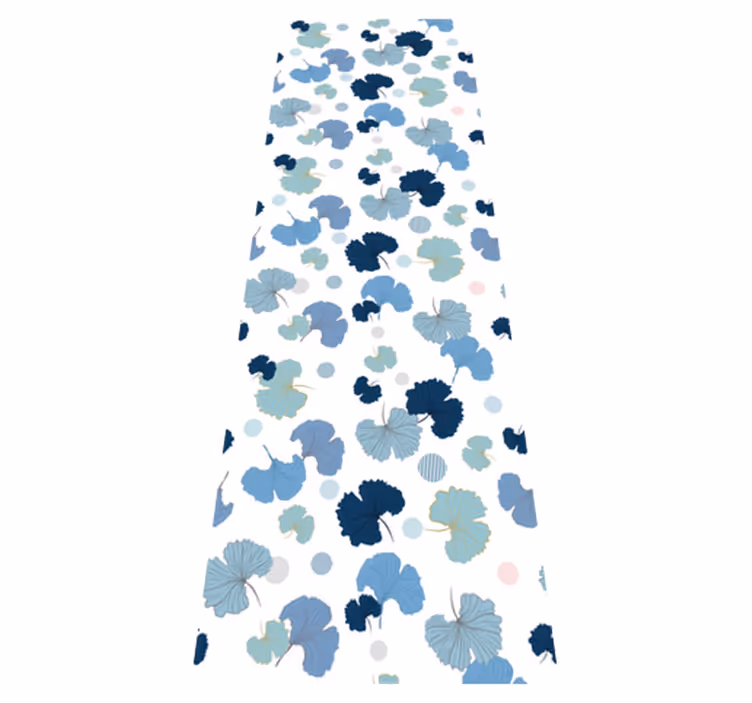 Tapete vinílico para escritório folha de ginkgo azul - TenStickers