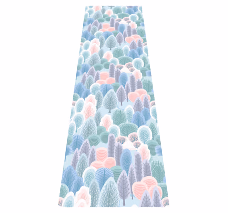 Tapete vinílico quarto padrão floresta de inverno pastel - TenStickers
