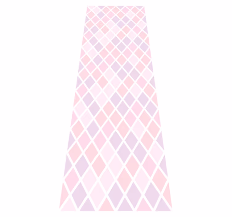 Tapete vinílico quarto com design de losangos rosa e branco - TenStickers