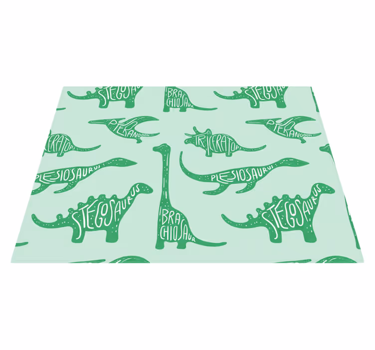 Tapete vinílico quarto dinossauros verdes com nomes - TenStickers