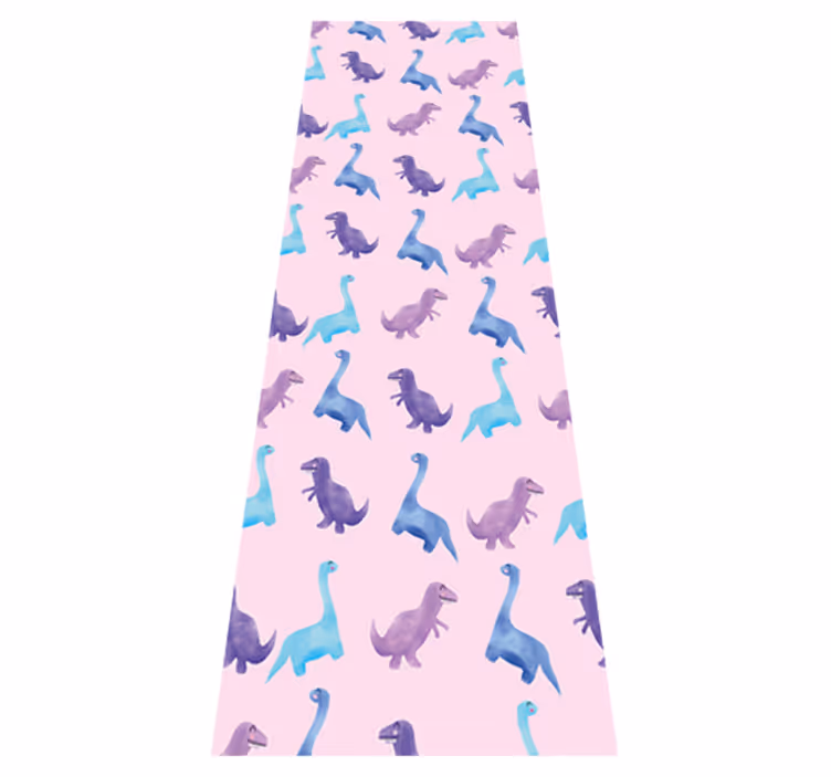 Tapete vinílico quarto dinossauros cor-de-rosa no fundo - TenStickers