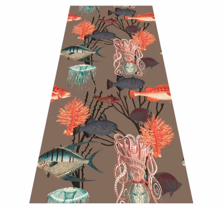 Tapete vinílico quarto vida aquática coral - TenStickers