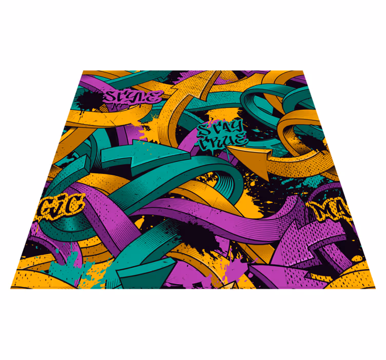 Tapete vinílico quarto parede de graffiti realista - TenStickers