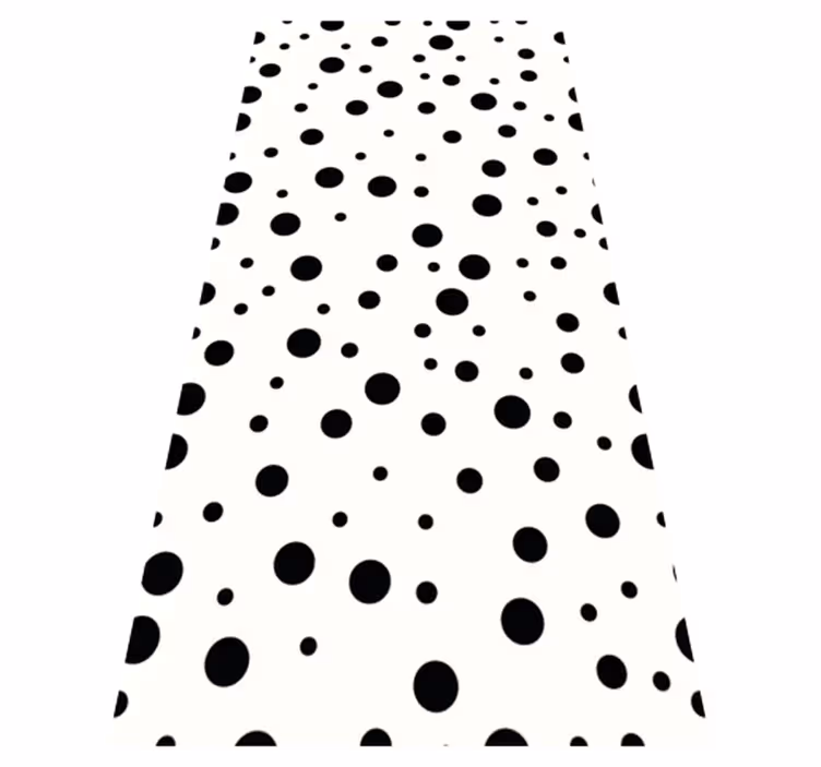 Tapete vinílico quarto padrão poá preto e branco - TenStickers