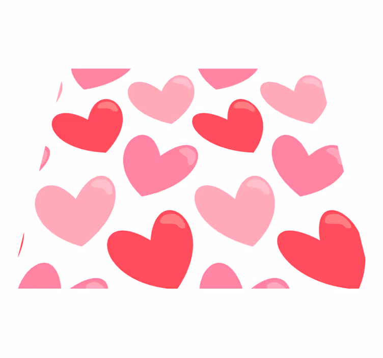 Tapete vinílico quarto corações grandes em forma - TenStickers