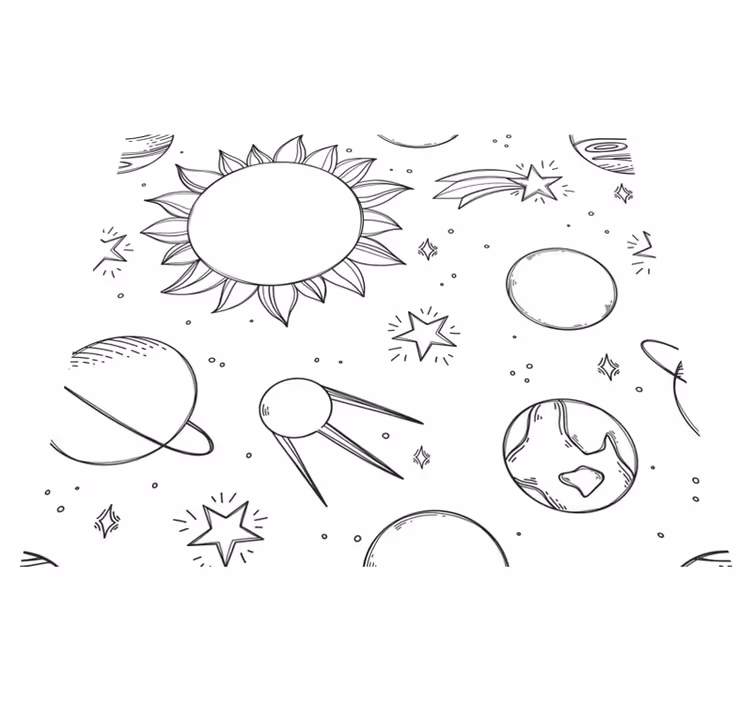 Tapete vinílico quarto espaço infantil - TenStickers