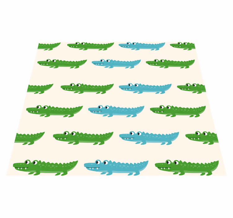 Tapete vinílico quarto crocodilo verde e azul - TenStickers