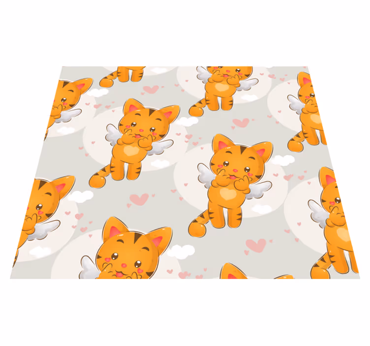 Tapete vinílico quarto gatinhos fofos voando - TenStickers