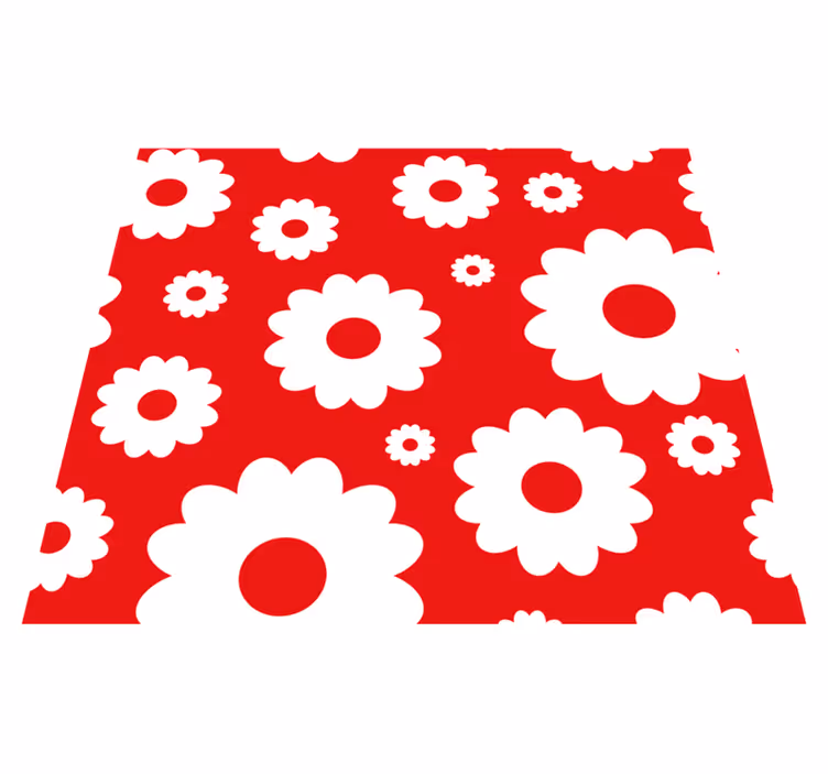 Tapete vinílico quarto margaridas brancas fundo vermelho - TenStickers