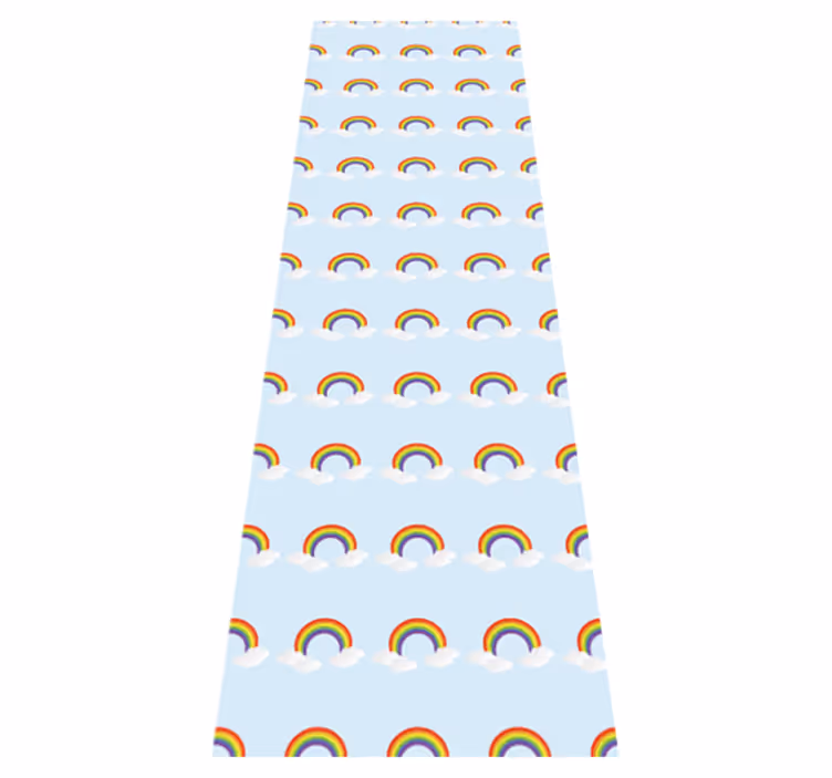 Tapete vinílico quarto arco-íris colorido e nuvens - TenStickers