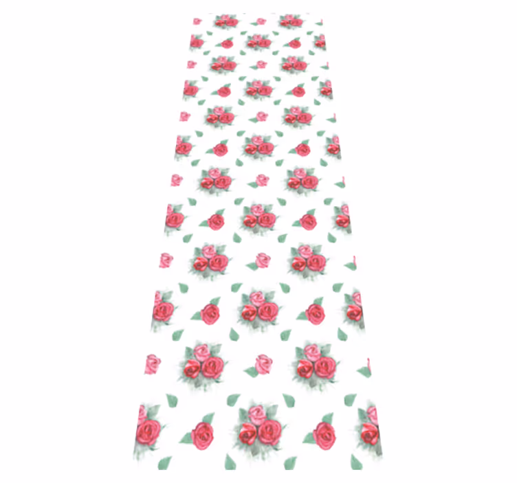 Tapete vinílico quarto padrão de rosas pink e vermelhas - TenStickers