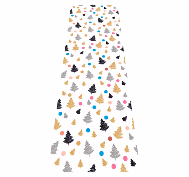 Tapete vinílico quarto com pontos coloridos e árvores - TenStickers