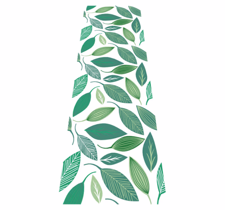 Tapete vinílico quarto padrão de folhas verdes - TenStickers