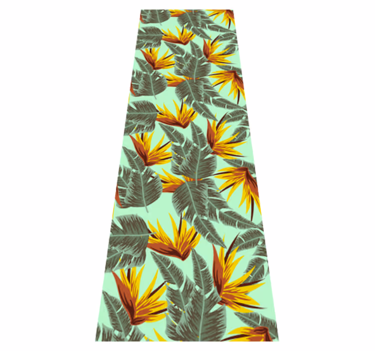 Tapete vinílico quarto folhas tropicais verdes e amarelas - TenStickers