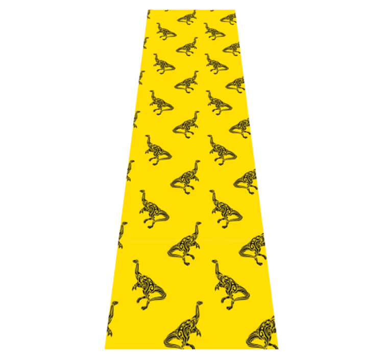 Tapete vinílico quarto com símbolos de braquiossauro amarelo - TenStickers