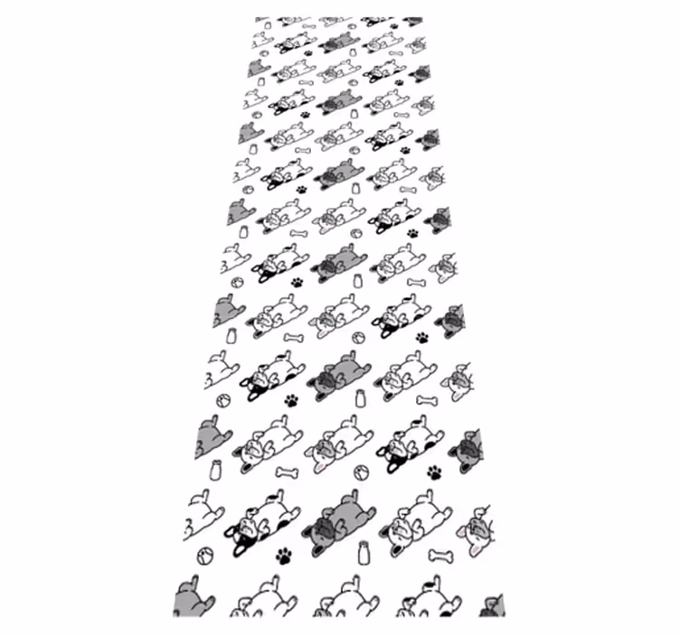 Tapete vinílico quarto padrão de cães preto e cinza - TenStickers