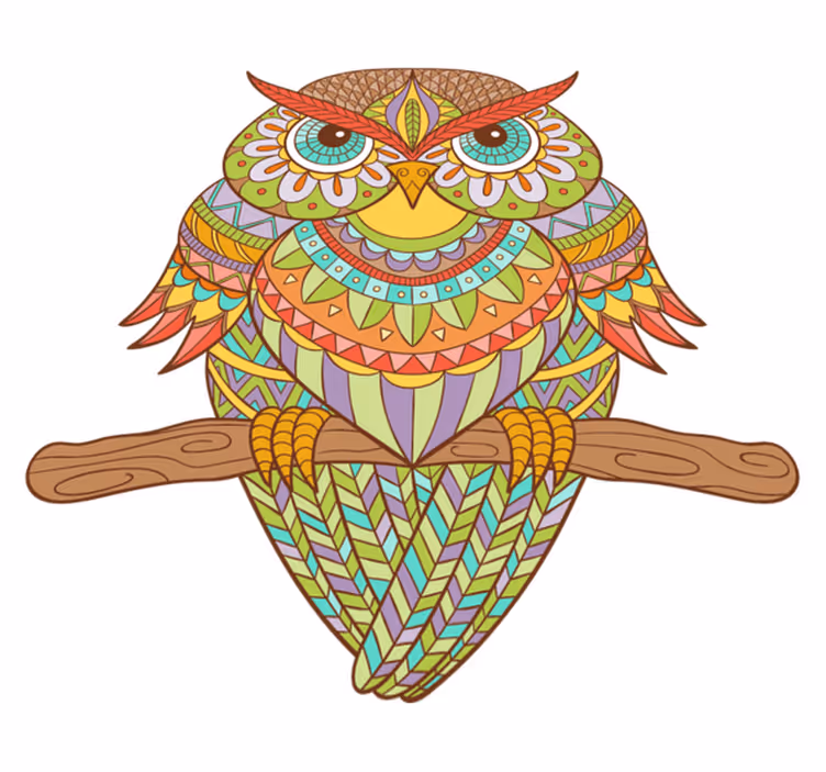 Tapete vinílico quarto pássaro huichol - TenStickers