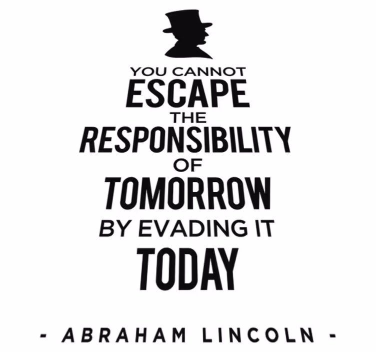 Tapete vinílico quarto responsabilidade de abraham lincoln - TenStickers