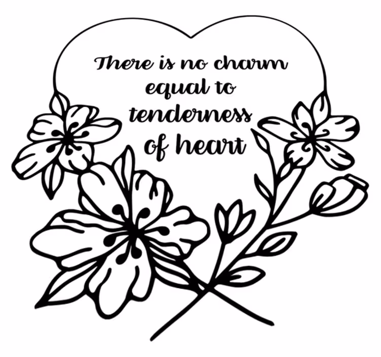 Tapete vinílico quarto coração de jane austen - TenStickers