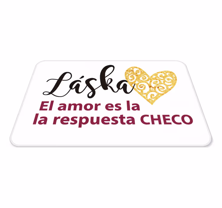 Tapete vinílico quarto o amor é a resposta checo - TenStickers