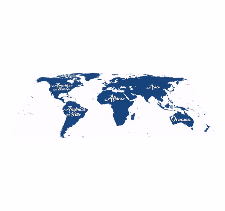 Tapete vinílico quarto mapa-múndi azul clássico - TenStickers