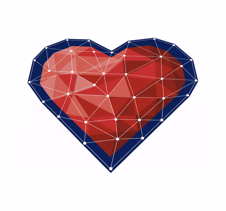 Tapete vinílico quarto adesivo coração geométrico - TenStickers