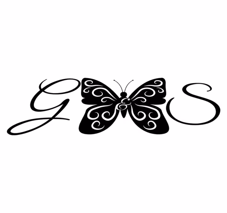 Tapete vinílico quarto mariposa com letras - TenStickers