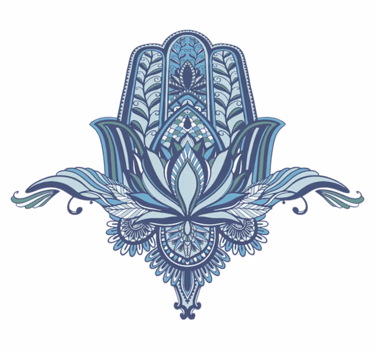 Tapete vinílico quarto mão hamsa azul - TenStickers