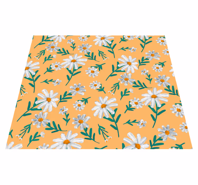 Tapete vinílico natureza com fundo amarelo de margarida - TenStickers