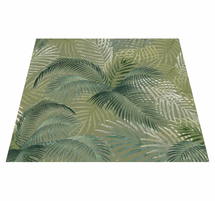 Tapete vinílico natureza com padrão de folhas verdes - TenStickers