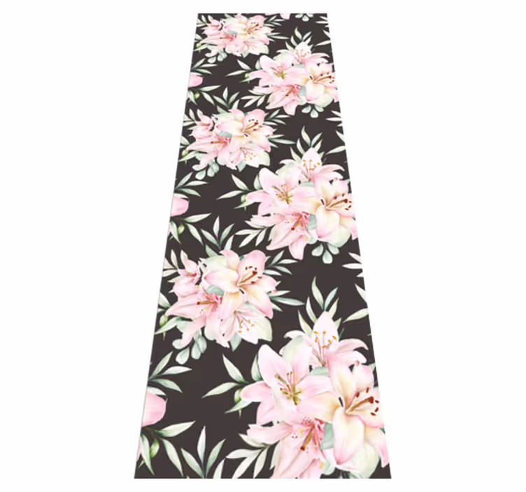 Tapete vinílico natureza padrão floral lírios aquarela - TenStickers