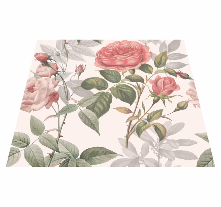 Tapete vinílico natureza rosas grandes - TenStickers