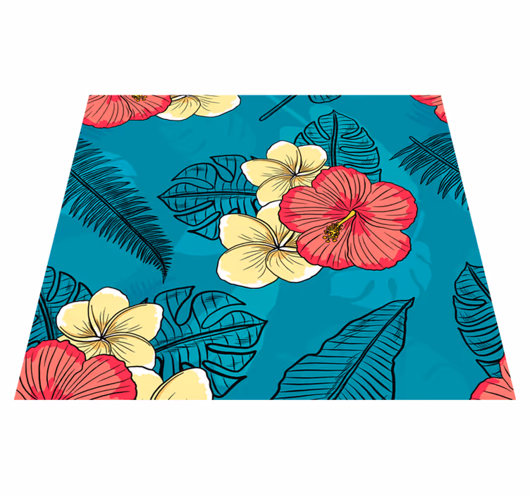 Tapete vinílico natureza flores havaianas - TenStickers