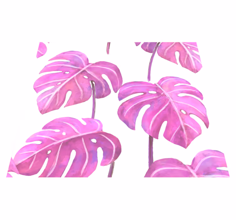 Tapete vinílico natureza monstrosa pintada de rosa - TenStickers