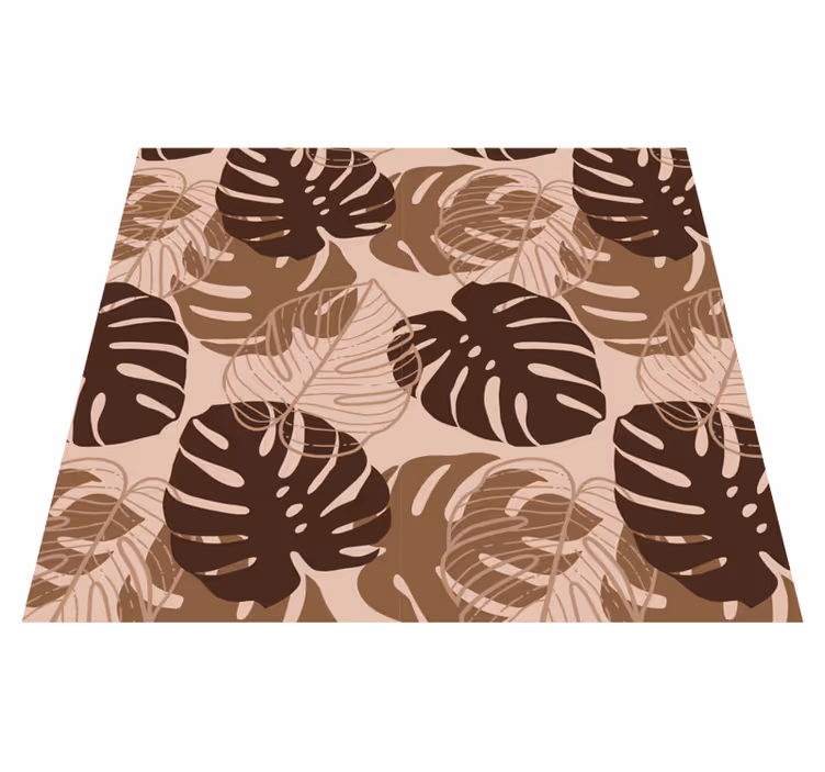 Tapete vinílico natureza monstera deliciosa em tom marrom - TenStickers