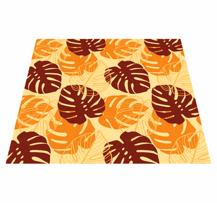 Tapete vinílico natureza monstera vermelho e amarelo - TenStickers