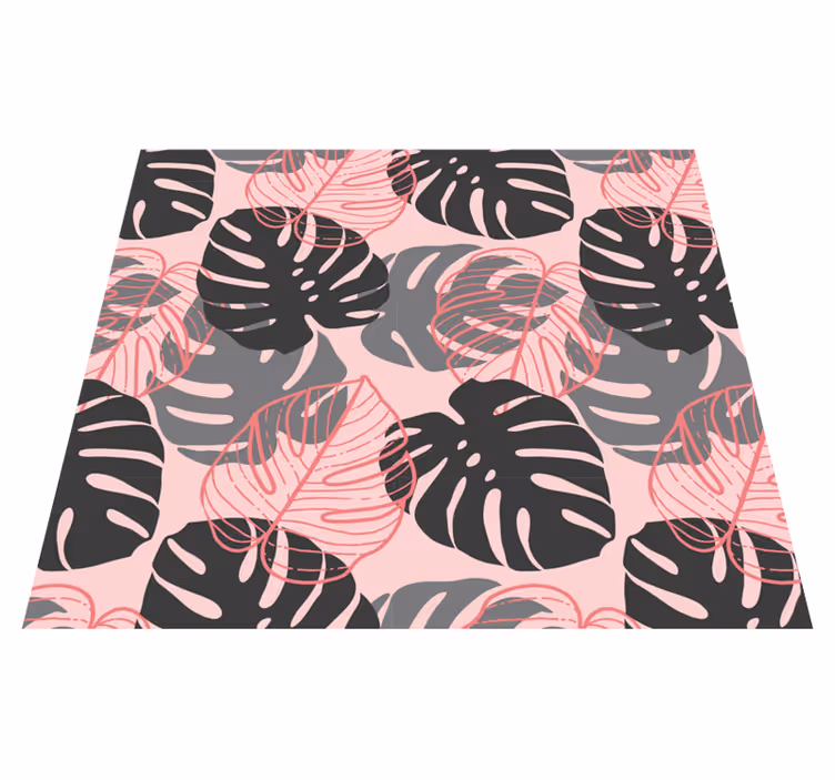 Tapete vinílico natureza monstrosa rosa e cinza - TenStickers